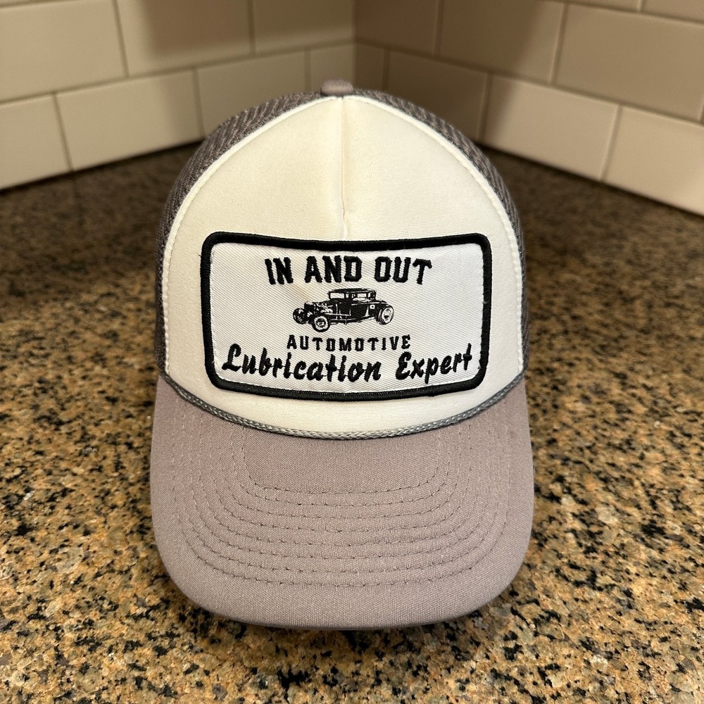 Spirit Hat Trucker Snapback Men's Adjustable Gray Cream Hot Rod Automotive